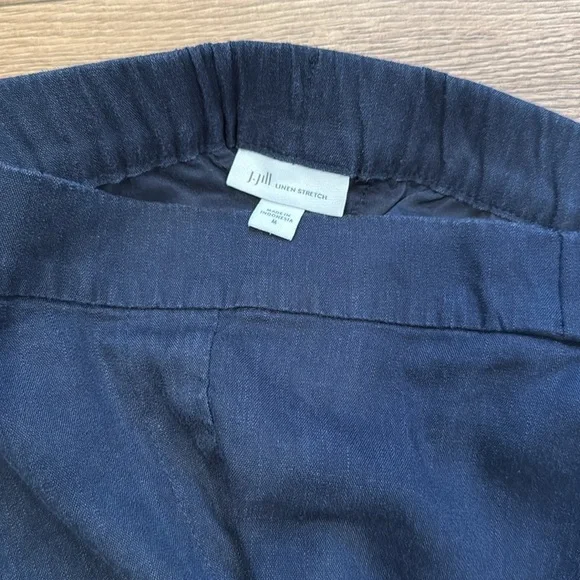 J. Jill Women’s Linen Stretch 3/4 Pants Pockets Navy Blue Size M - Picture 4 of 8